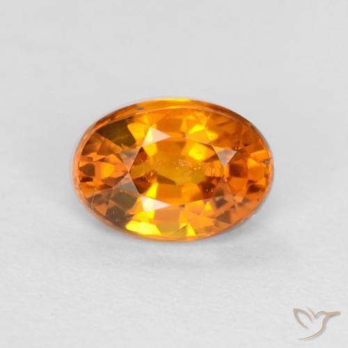 0.59ct 자연스러운 살구 오렌지 사파이어, 타원형, VS