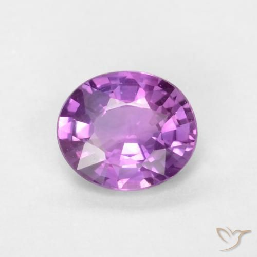 0.39ct 자연스러운 강렬한 보라색 사파이어, 타원형, VS