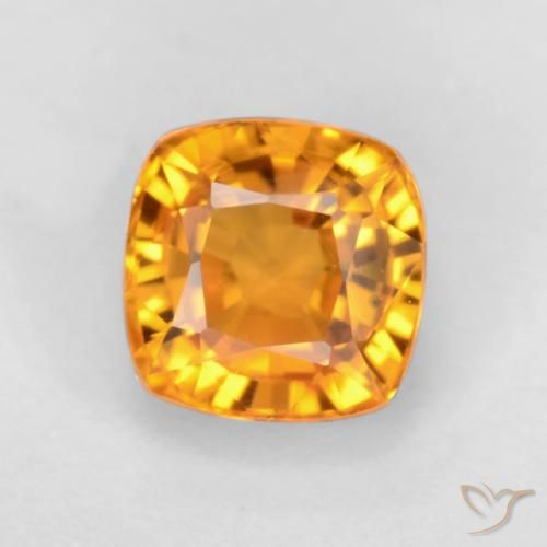 0.70ct 자연스러운 미디엄 오렌지 사파이어, 방석, VS
