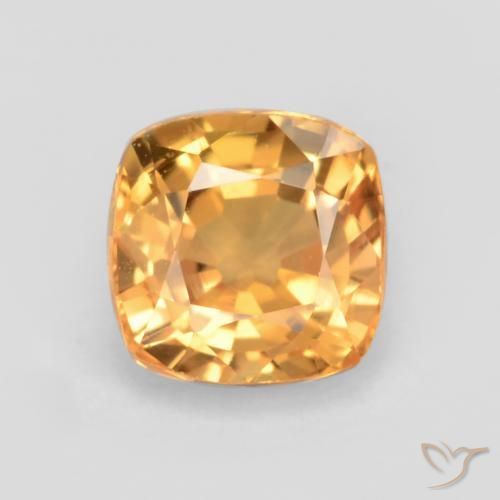 0.69ct 자연스러운 오렌지-골드 사파이어, 방석, VS