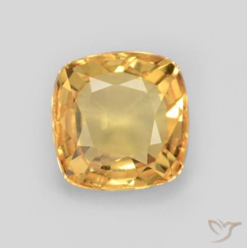 0.64ct 자연스러운 미디엄 다크 골든 사파이어, 방석, VS