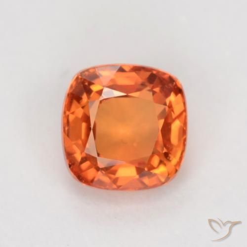 0.50ct 자연스러운 밝은 주황색 사파이어, 방석, VS