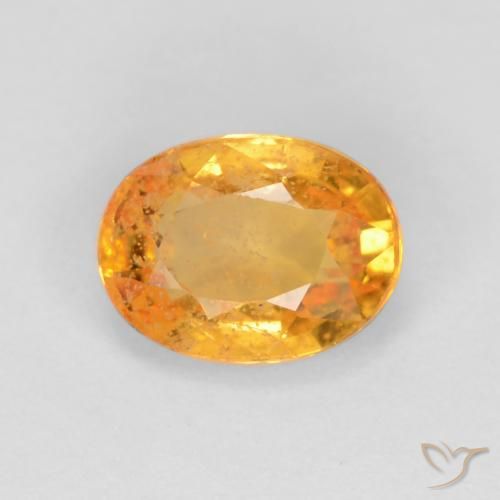 0.78ct 자연스러운 미디엄 오렌지 사파이어, 타원형, SI