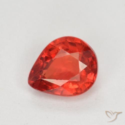 0.39ct 자연스러운 미디엄 레드 사파이어, 배 모양, VS