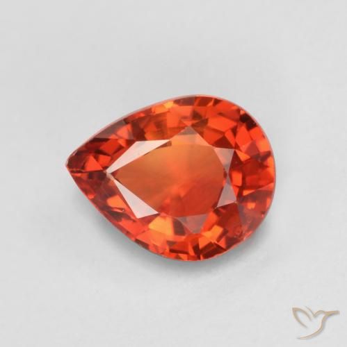 0.42ct 자연스러운 미디엄 레드 사파이어, 배 모양, VS