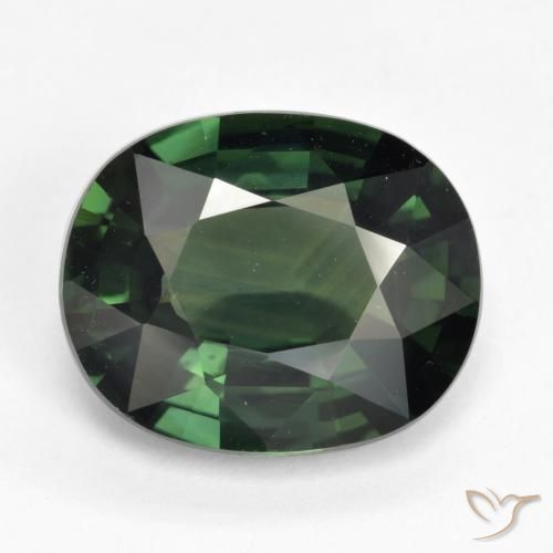 5.05ct 자연스러운 쿨 그린 사파이어, 타원형, VVS