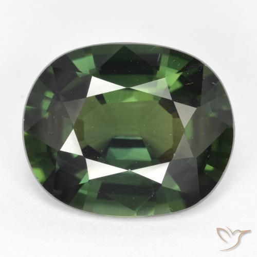 6.25ct 자연스러운 쿨 그린 사파이어, 타원형, VVS