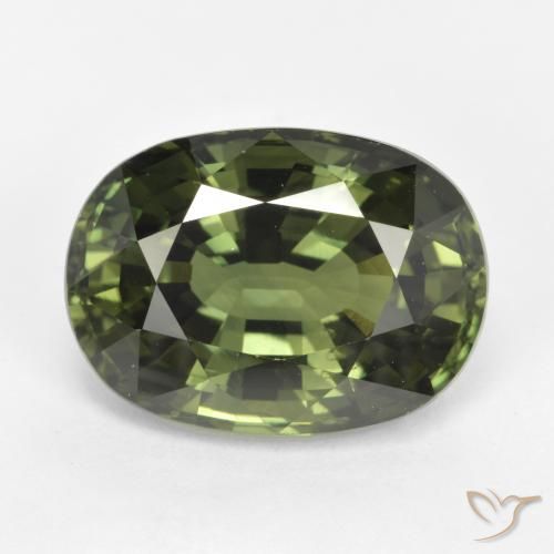 5.35ct 자연스러운 딥그린 사파이어, 타원형, VVS