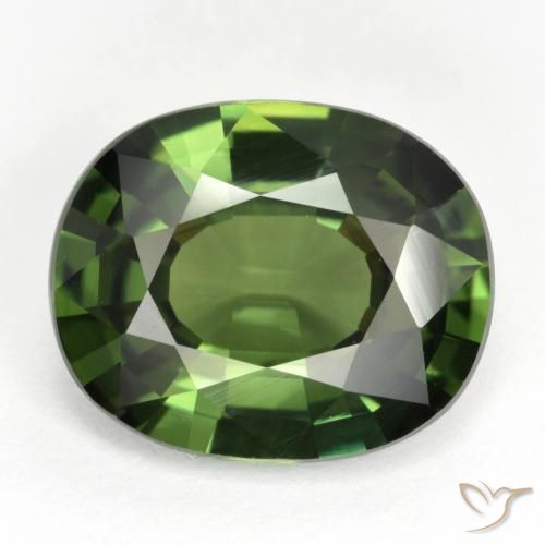 5.52ct 자연스러운 흙빛 녹색 사파이어, 타원형, VVS-VS