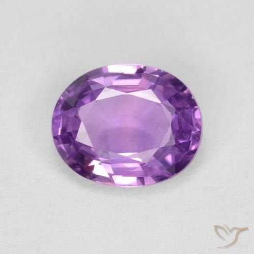 0.43ct 자연스러운 미디엄 퍼플리쉬 바이올렛 사파이어, 타원형, VVS-VS
