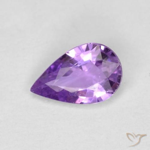 0.39ct 자연스러운 미디엄 퍼플리쉬 바이올렛 사파이어, 배 모양, VVS-VS