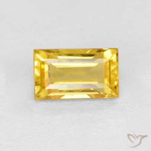 0.41ct 자연스러운 골든 사파이어, 바게트, VS