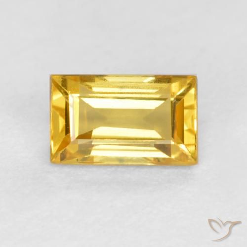 0.45ct 자연스러운 골든 사파이어, 바게트, VVS-VS