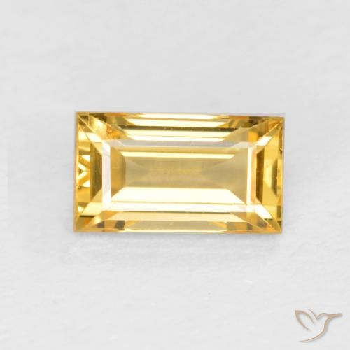 0.39ct 자연스러운 미디엄 골드 사파이어, 바게트, VVS-VS