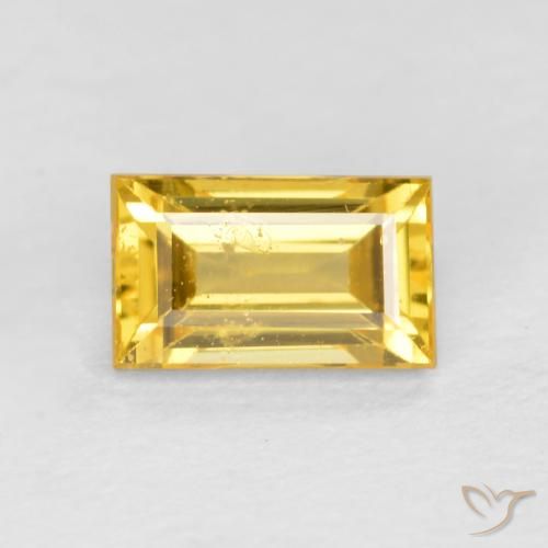 0.46ct 자연스러운 골든 사파이어, 바게트, VS