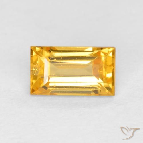 0.42ct 자연스러운 미디엄 골든 사파이어, 바게트, VS, Photo A