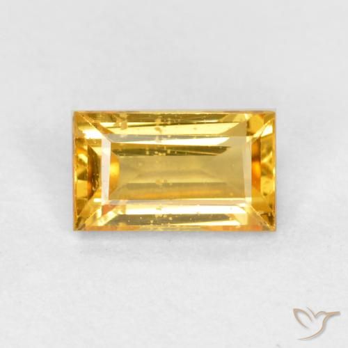 0.39ct 자연스러운 골든 사파이어, 바게트, VS