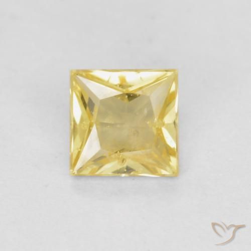 0.32ct 자연스러운 투스카니 옐로우 사파이어, 정사각형, VS-SI