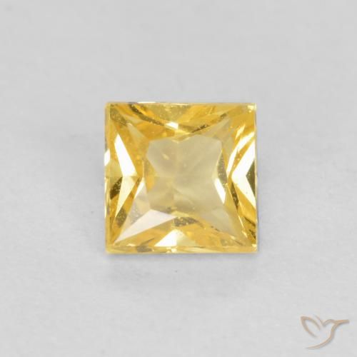0.37ct 자연스러운 투스카니 옐로우 사파이어, 정사각형, VS
