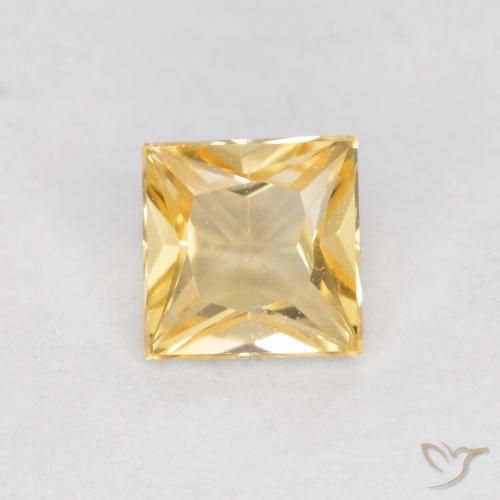 0.37ct 자연스러운 라이트 골드 사파이어, 정사각형, VVS-VS