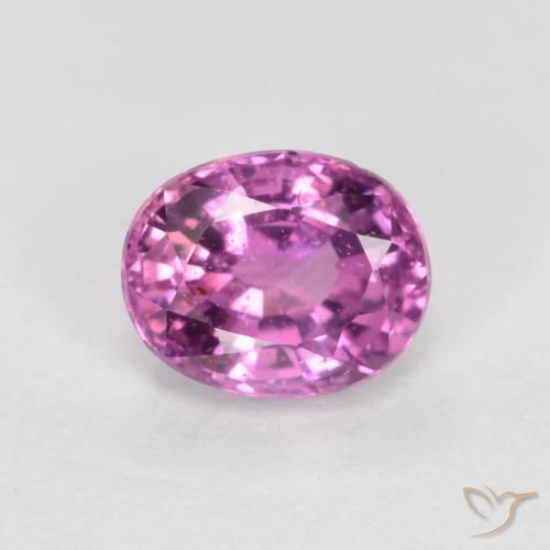 0.48ct 자연스러운 분홍빛이 도는 보라색 사파이어, 타원형, VS