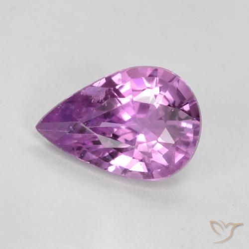 0.42ct 자연스러운 짙은 분홍빛이 도는 보라색 사파이어, 배 모양, VS