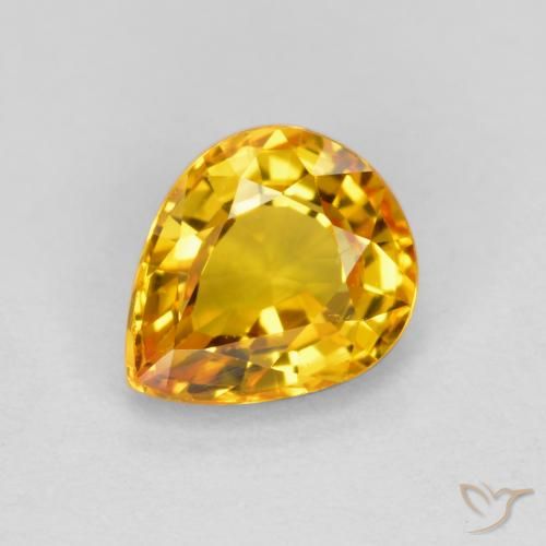 0.70ct 자연스러운 브라이트 골드 사파이어, 배 모양, VVS-VS