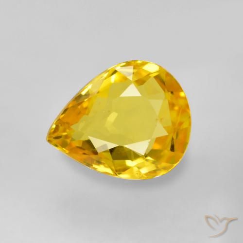 0.64ct 자연스러운 미디엄 골든 사파이어, 배 모양, VS