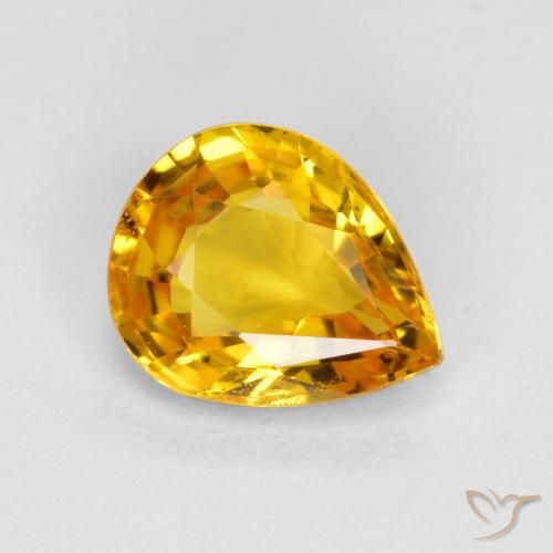 0.64ct 자연스러운 브라이트 골드 사파이어, 배 모양, VS