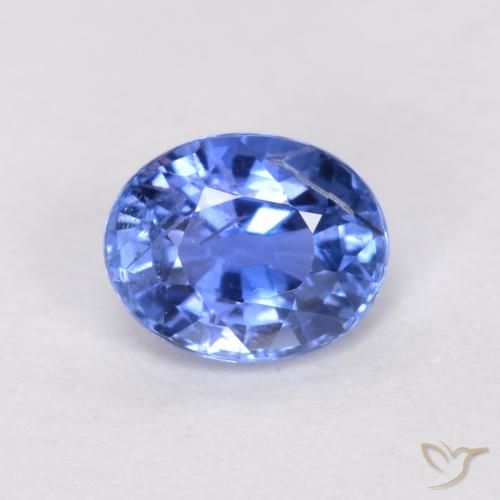 0.52ct 자연스러운 하늘색 사파이어, 타원형, SI