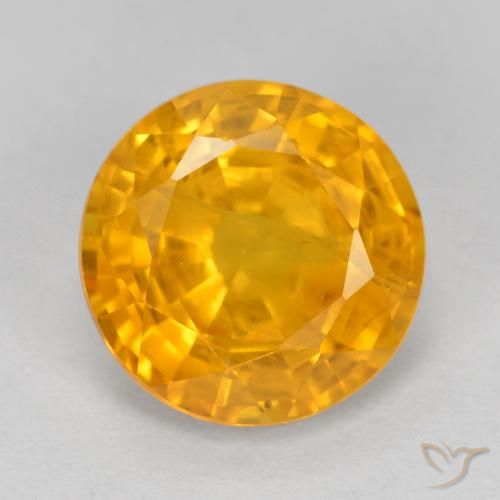 3.15ct 자연스러운 오렌지-골드 사파이어, 둥근, VS-SI