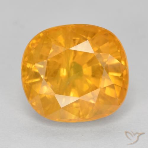 5.00ct 자연스러운 미디엄 라이트 오렌지 사파이어, 방석, VS-SI