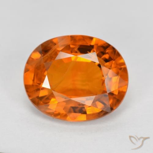 4.03ct 자연스러운 미디엄 오렌지 사파이어, 타원형, VS-SI