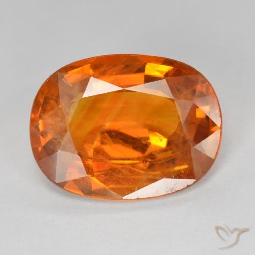 6.78ct 자연스러운 미디엄 오렌지 사파이어, 타원형, VS-SI