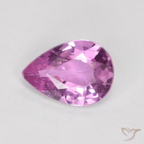 0.62ct 자연스러운 짙은 분홍빛이 도는 보라색 사파이어, 배 모양, VS