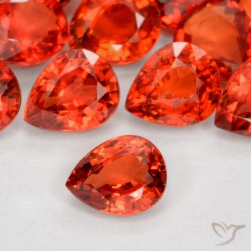 0.42ct 자연스러운 미디엄 레드 사파이어, 배 모양, VVS-VS