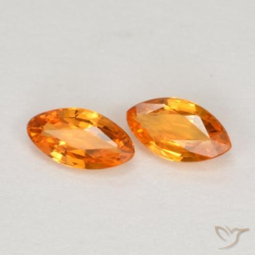 0.39캐럿 천연 밝은 주황색 사파이어 보석, 보석, VVS-VS