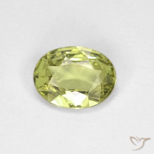 0.79ct 자연스러운 황록색 사파이어, 타원형, VS