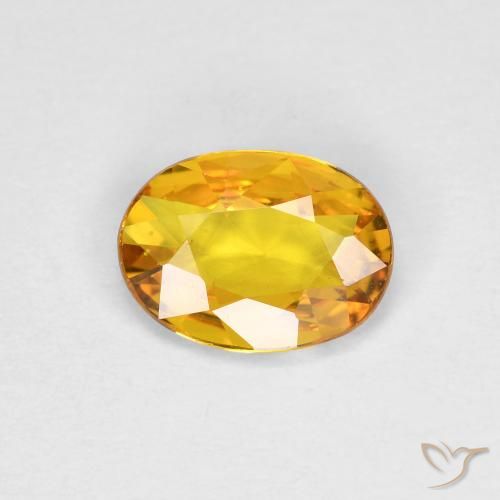 0.69ct 자연스러운 골든 사파이어, 타원형, VS