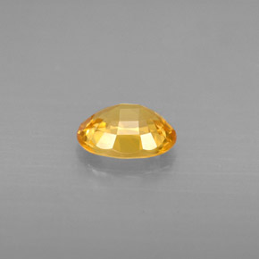 1.31캐럿 천연 골든 옐로우 사파이어, 타원형 컷, 7.4×5.6 mm, VVS-VS