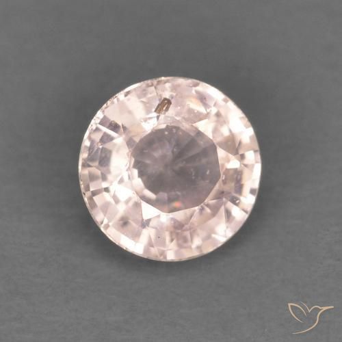 0.39ct 자연스러운 라이트 오렌지 사파이어, 둥근, VS