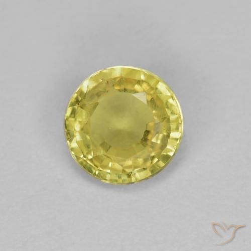0.39ct 자연스러운 디종 옐로우 사파이어, 둥근, VVS-VS