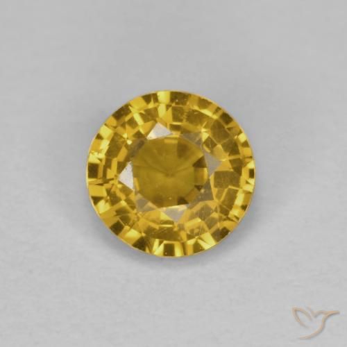 0.42ct 자연스러운 딥 골든 오렌지 사파이어, 둥근, VVS-VS