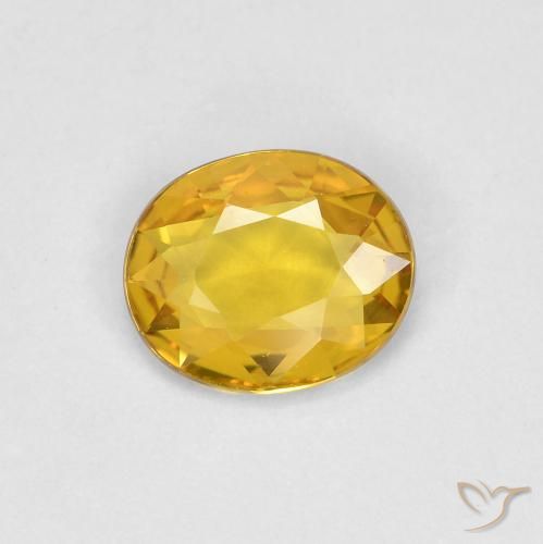 0.55ct 자연스러운 골든 사파이어, 타원형, VVS