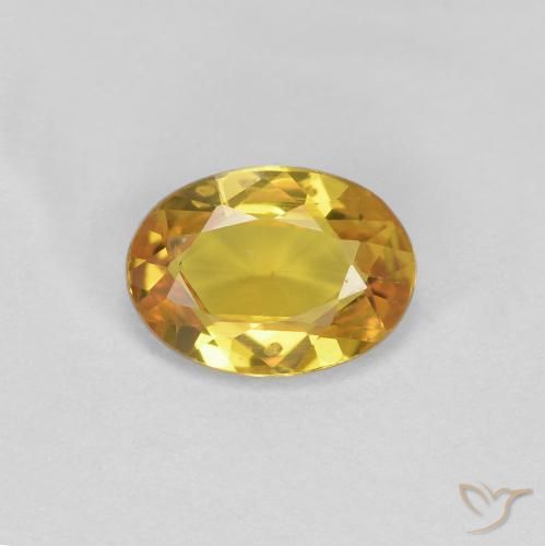 0.71ct 자연스러운 골든 사파이어, 타원형, VS