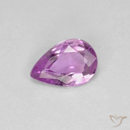 0.48ct 자연스러운 미디엄 퍼플 사파이어, 배 모양, VS