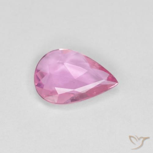 0.52ct 자연스러운 핫 핑크 사파이어, 배 모양, VVS