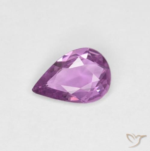 0.55ct 자연스러운 핑크빛이 도는 바이올렛 퍼플 사파이어, 배 모양, VVS