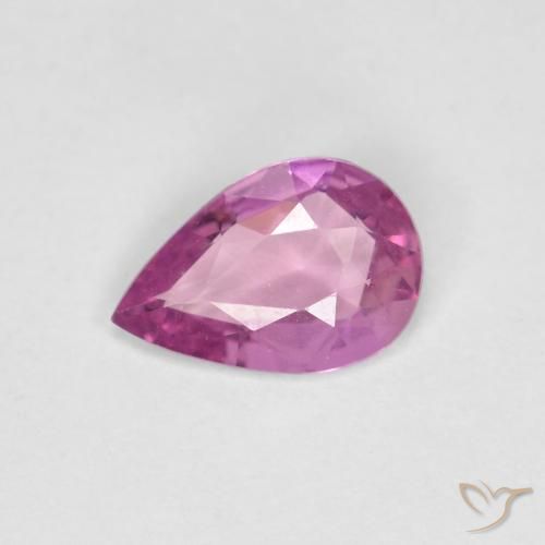 0.43ct 자연스러운 강렬한 보라색 사파이어, 배 모양, VVS-VS