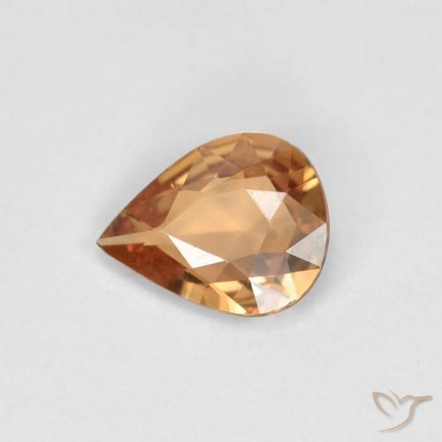 0.46ct 자연스러운 오렌지-골든 사파이어, 배 모양, VVS-VS